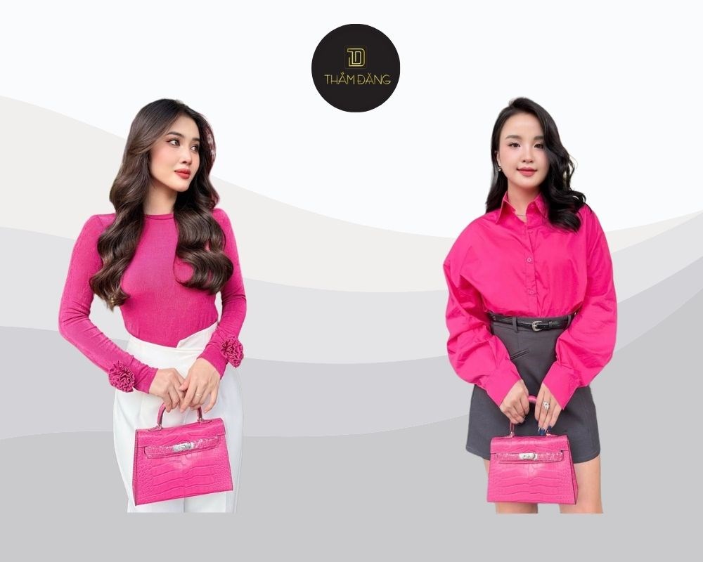 Áo hồng luôn toát lên vẻ dịu dàng, tinh tế và cũng dễ để phối các outfit khác nhau