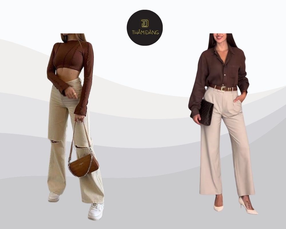áo màu nâu phối quần màu gì không lỗi mốt