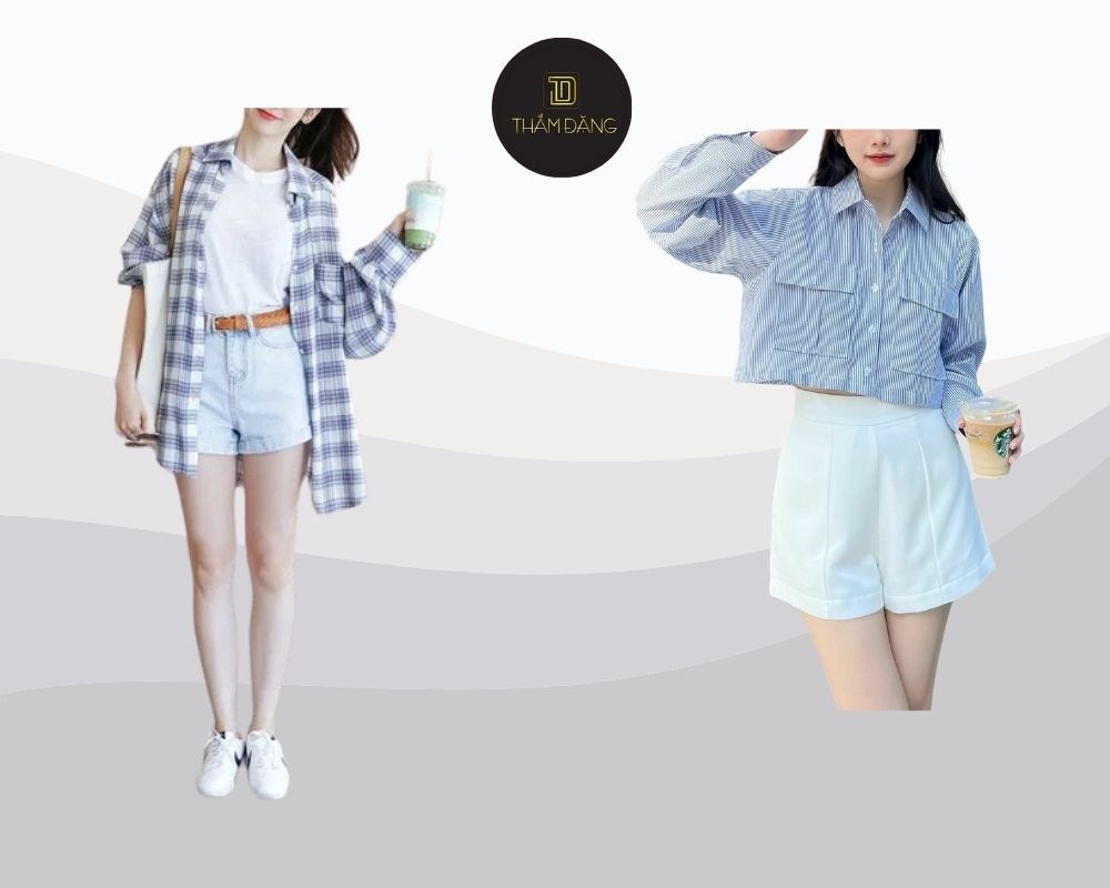 Áo sơ mi caro mix cùng quần short kaki mang đến vẻ ngoài khỏe khoắn và đầy chất streetwear.