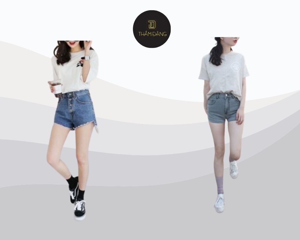 Áo thun trắng và quần short jeans basic outfit kinh điển, đơn giản nhưng không bao giờ lỗi mốt.