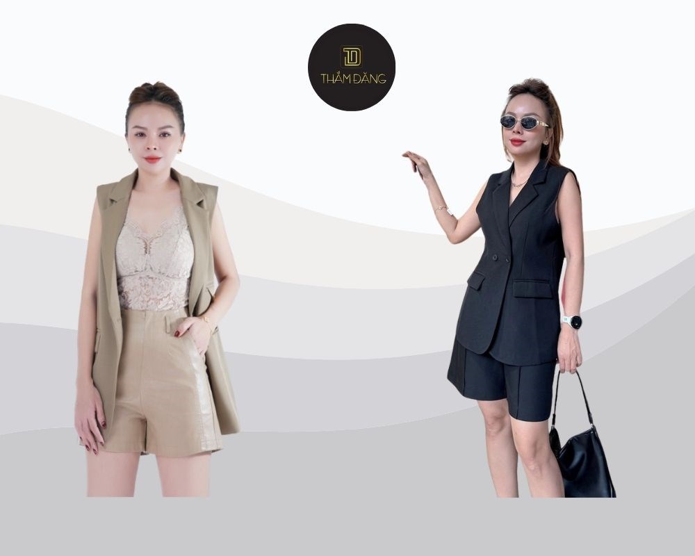 ao-vest-quan-short-nu-10.jpgSet vest quần short đồng bộ mang đến vẻ ngoài chỉn chu, hiện đại mà vẫn giữ được nét trẻ trung, năng động.