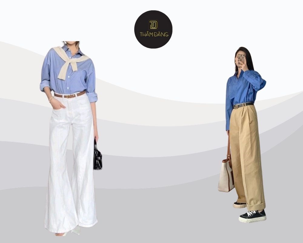 Khi phối áo xanh dương cần chú ý đến màu sắc, kiểu dáng và phụ kiện đi kèm