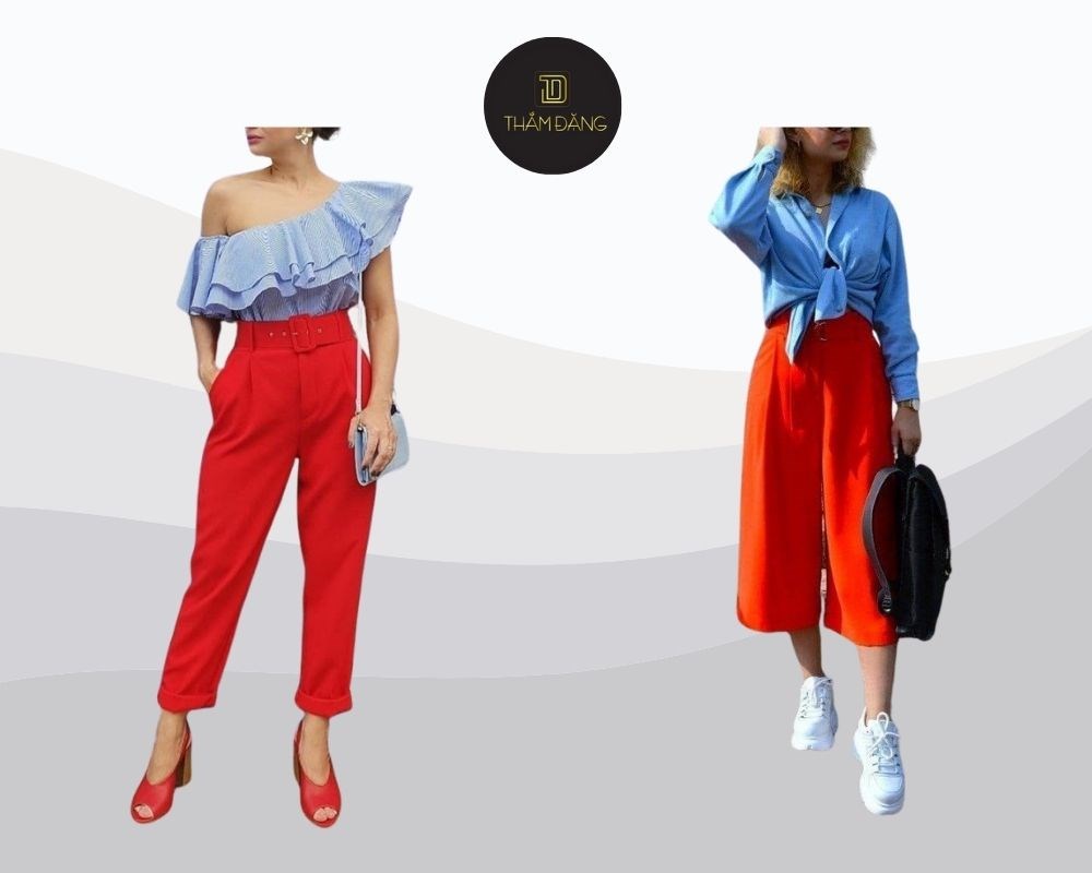 Áo xanh dương mặc với quần màu gì thu hút