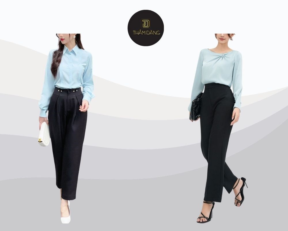 Áo xanh dương mặc với quần màu gì phong cách cổ điển