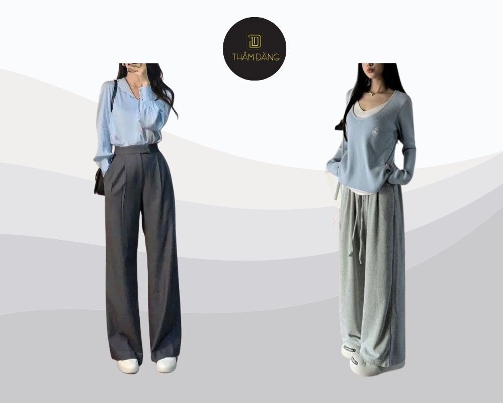 Áo xanh dương mặc với quần màu gì hiện đại