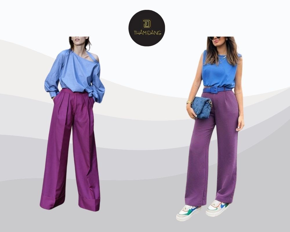 Áo xanh dương mặc với quần màu gì phong cách