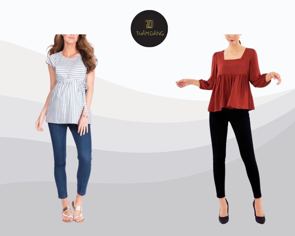 phối đồ với váy babydoll và quần legging ôm thoải mái