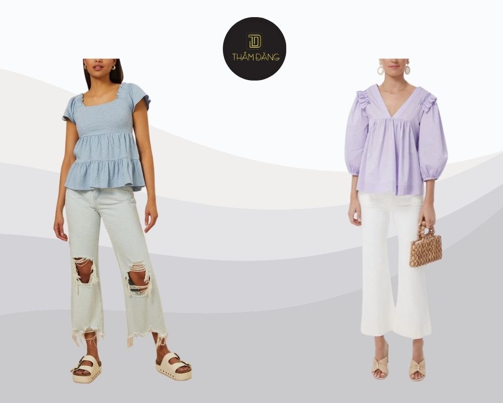 Phong cách boho cá tính với quần ống loe và áo baby doll mềm mại