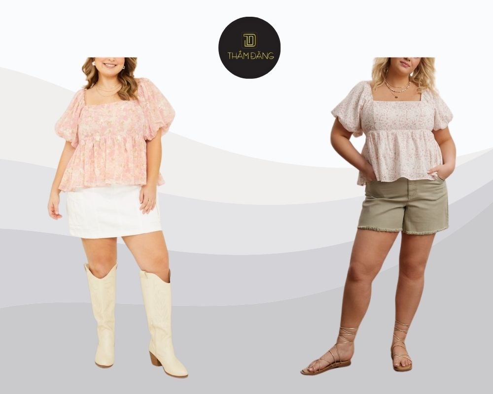 Áo baby doll màu tối giúp che khuyết điểm hiệu quả