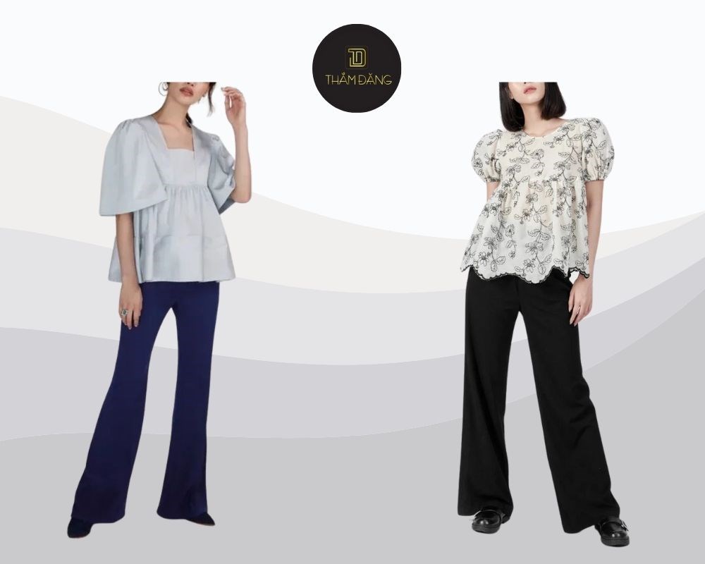 Nếu chưa biết áo babydoll mặc với quần gì, bạn nên thử mang cùng với quần tây công sở