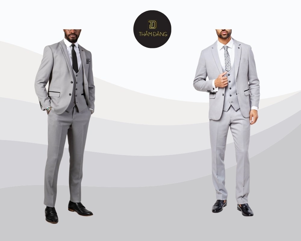 bộ suit xám bạc lịch lãm cho nam Bạch Lạp Kim