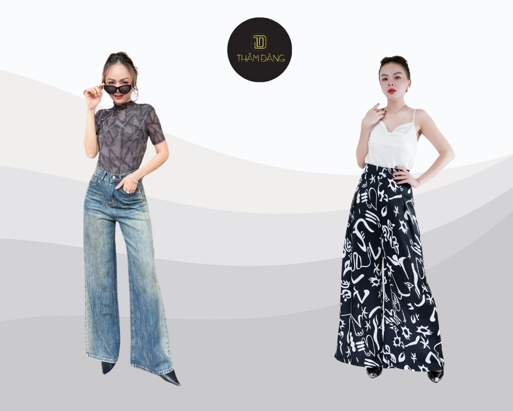 quần ống rộng giúp tôn dáng, che khuyết điểm