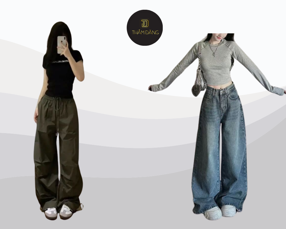 Tôn dáng chuẩn chỉnh với mẫu áo phông ôm phối cùng quần jean ống rộng cho vẻ ngoài cuốn hút và hiện đại.
