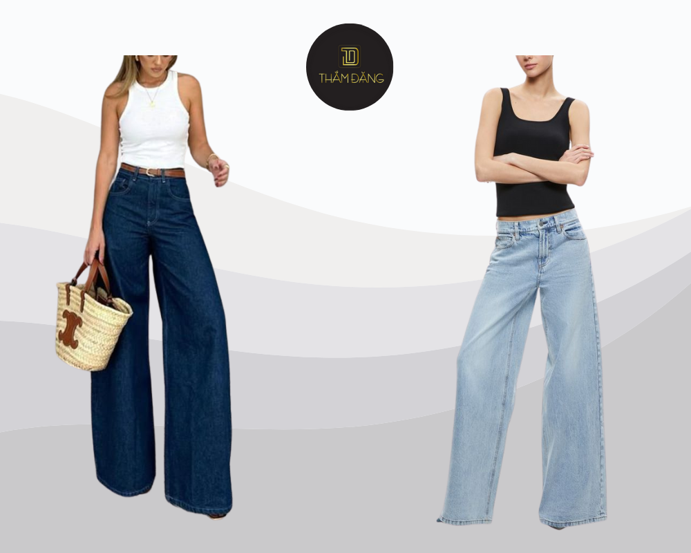 Set đồ quần jean ống rộng với áo tank top mang đến phong cách đơn giản, cá tính và thời trang cho những ngày hè.