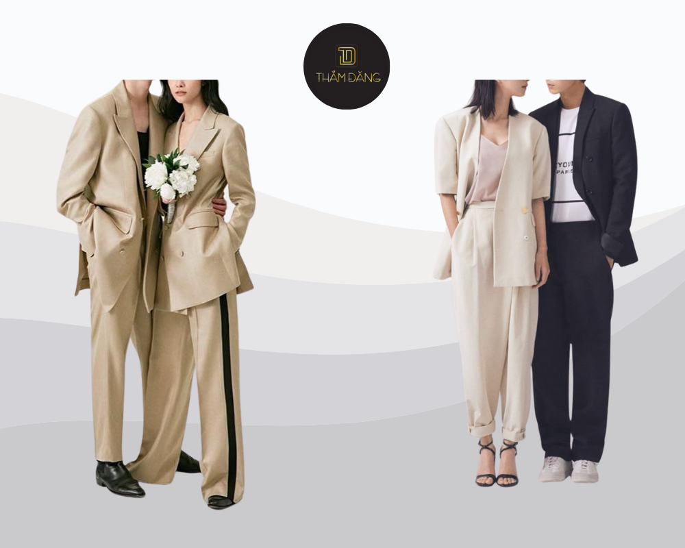 Phong cách couple blazer hiện đại, thanh lịch và cực chất cho những buổi dạo phố hay café tại Đà Lạt.