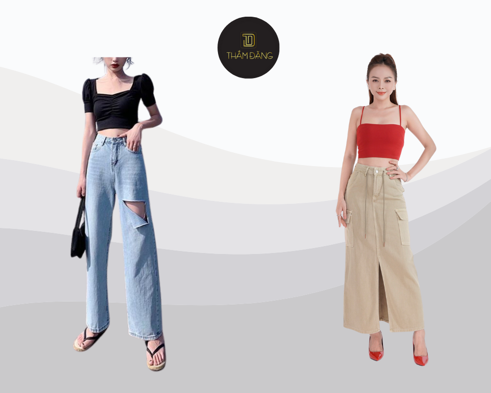 Set đồ áo croptop phối quần suông hoặc jean mang đến phong cách trẻ trung, nữ tính và thoải mái cho những chuyến khám phá phố cổ.