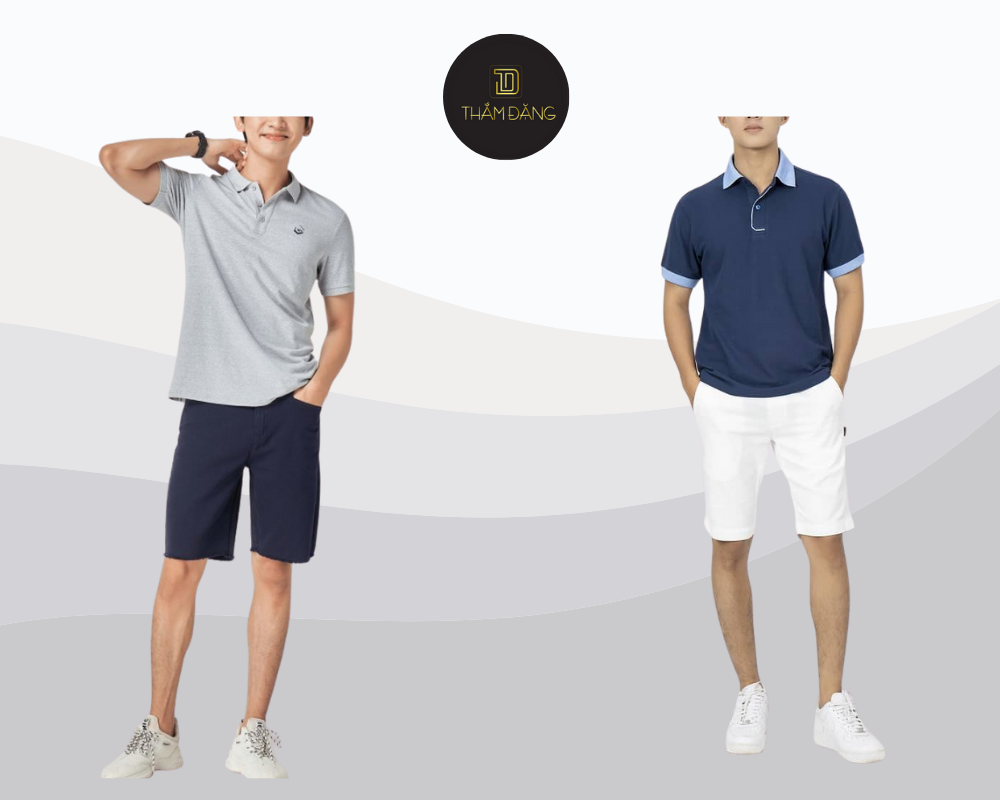 Áo polo với chất liệu cotton cao cấp và màu sắc nhẹ nhàng là lựa chọn lý tưởng cho quý ông khi khám phá phố cổ Hội An.