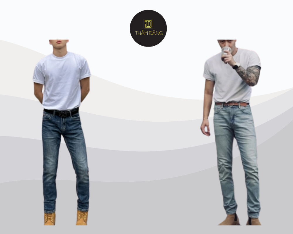 Set đồ áo thun và quần jeans/kaki mang đến sự thoải mái, phong cách linh hoạt cho mọi hoạt động tại Hội An.