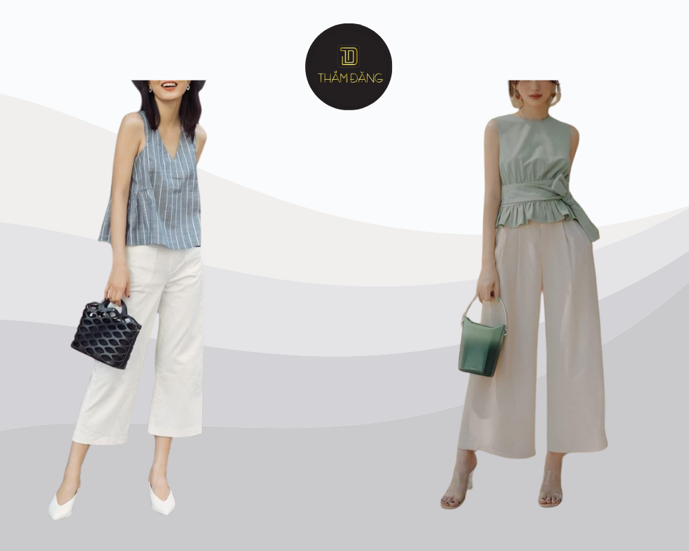 Set tank top phối culottes mát mẻ, năng động cho ngày hè rong chơi biển Nha Trang.