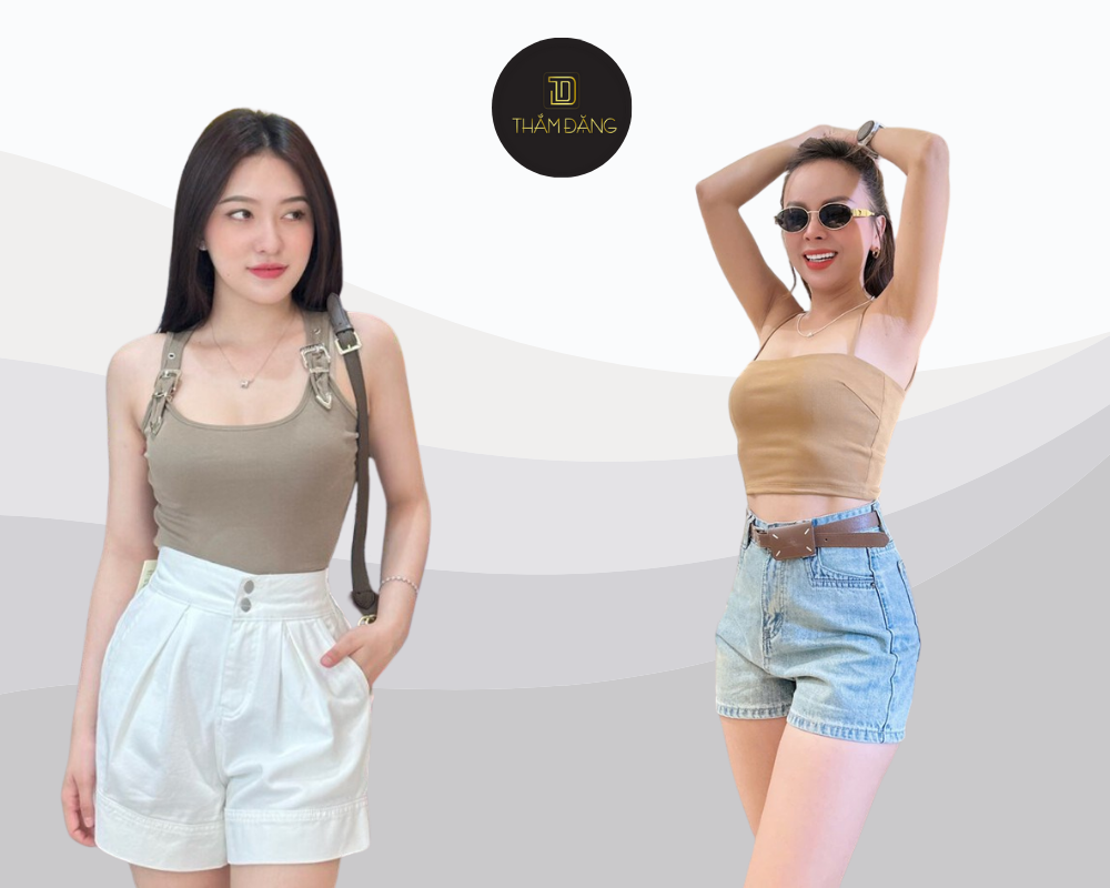 Outfit áo hai dây phối quần short lưng cao mang đến vẻ ngoài thoải mái, tôn dáng và đầy cuốn hút cho những buổi dạo phố hay cafe thư giãn.