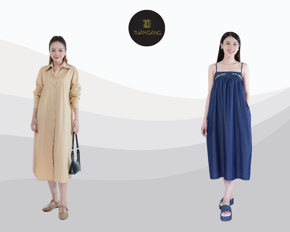 Đầm suông linen hoặc cotton giúp bạn thoải mái và xinh đẹp giữa nắng nóng Bangkok, với màu sắc tươi sáng và phong cách trẻ trung.