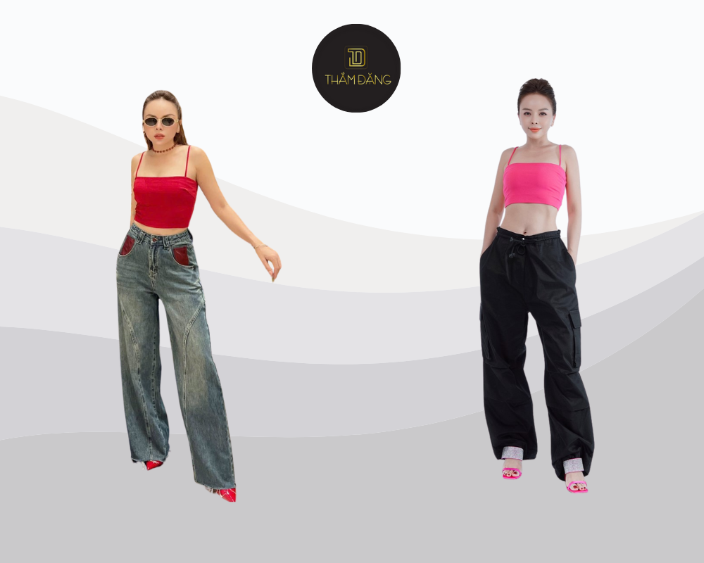 Set đồ quần ống rộng kết hợp áo crop top mang đến vẻ ngoài sành điệu, thoải mái và đầy cá tính cho những chuyến dạo phố ở Bangkok.