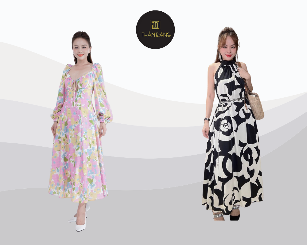 Chìm đắm trong không gian xanh mướt của các công viên tuyệt đẹp ở Bangkok và Chiang Mai, với váy hoa xòe nhẹ tạo nên vẻ ngoài lãng mạn, ngọt ngào.