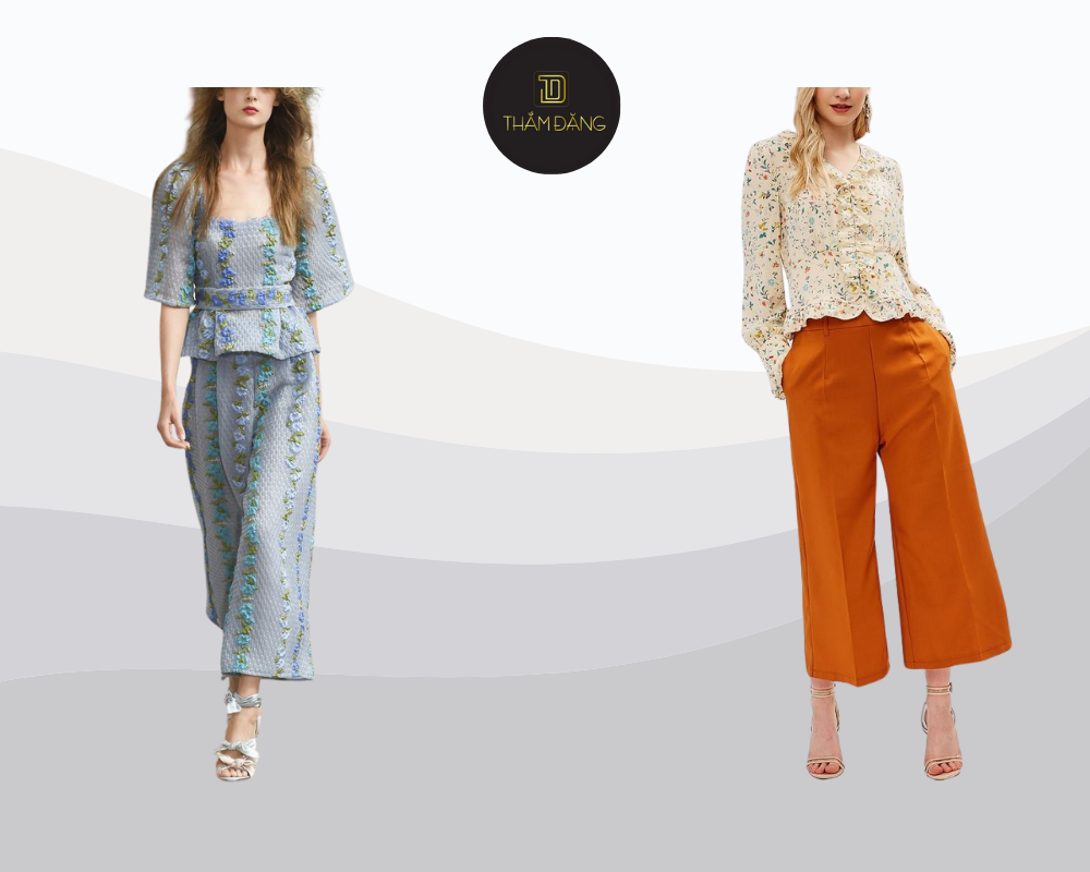 Set đồ thêu tay tinh xảo kết hợp quần culottes mang đậm phong cách Đông Nam Á, thanh lịch và phù hợp cho chuyến tham quan các di tích lịch sử Thái Lan.