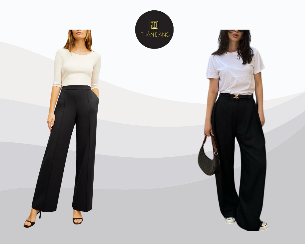 Áo thun ivory phối cùng quần đen tạo nên phong cách tối giản, thanh lịch và cực kỳ linh hoạt, dễ dàng thay đổi từ casual đến semi-formal.