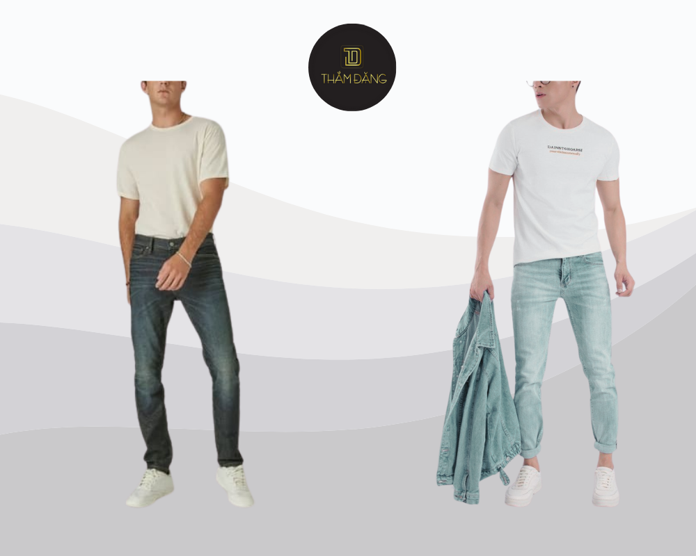 Phong cách phối áo thun ivory và quần jean mang đến vẻ ngoài trẻ trung, năng động nhưng vẫn giữ được sự thanh lịch và dễ ứng dụng.
