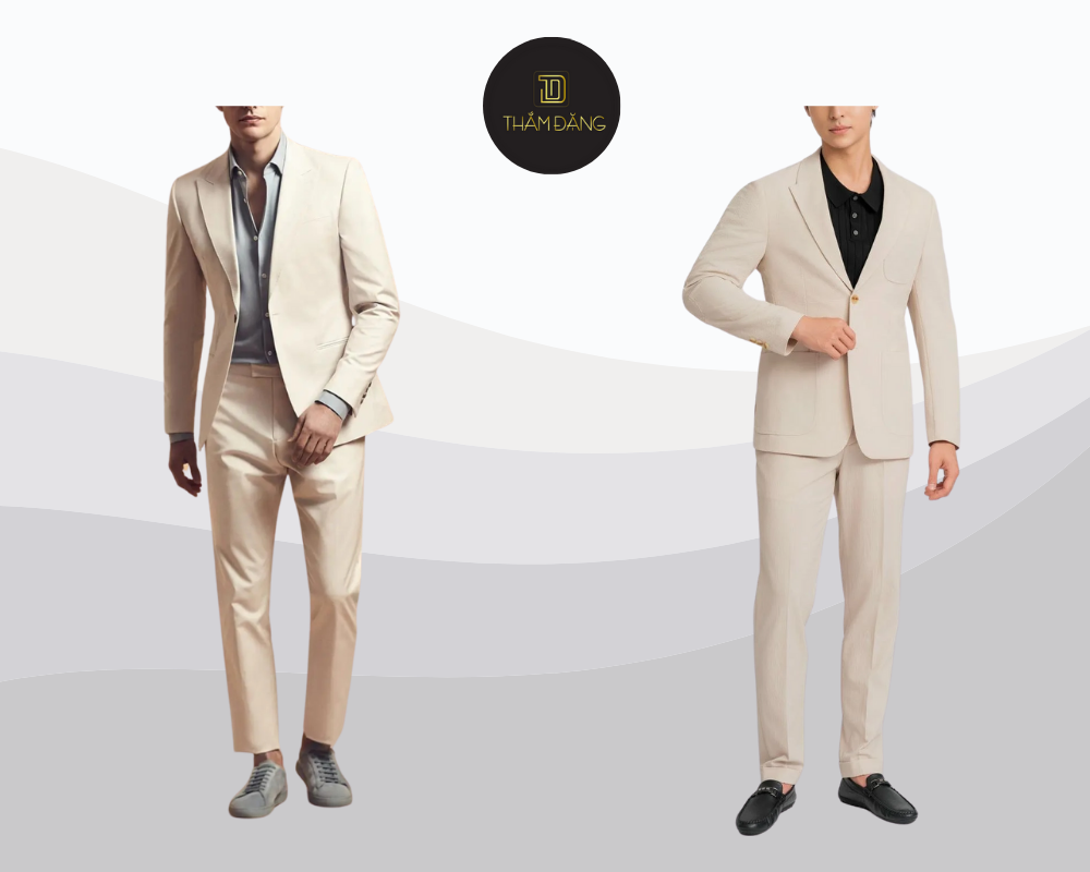 Bộ suit ivory tôn lên vẻ sang trọng, hiện đại và đẳng cấp, là lựa chọn hoàn hảo cho những sự kiện quan trọng và gặp gỡ đối tác.