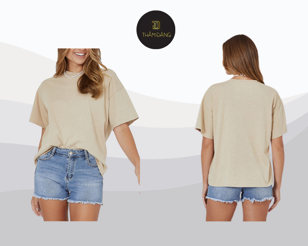 Set đồ be phối denim năng động và mát mẻ cho ngày hè thật phong cách.