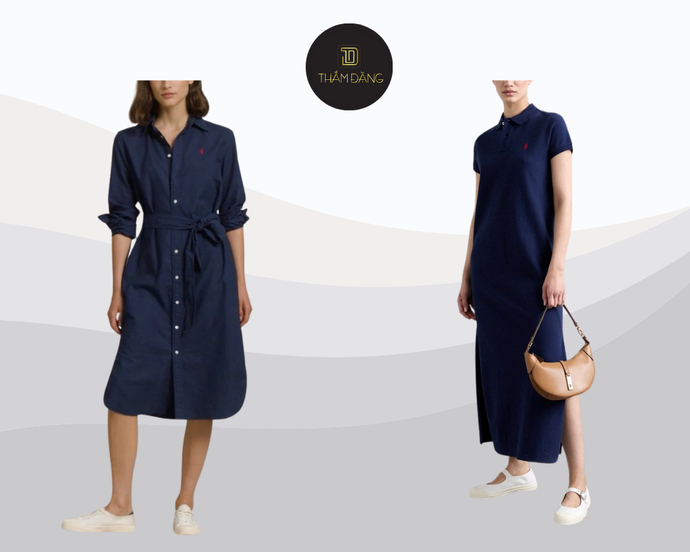 Đầm suông polo màu chàm - sự kết hợp hoàn hảo giữa thoải mái và thanh lịch cho ngày cuối tuần năng động.
