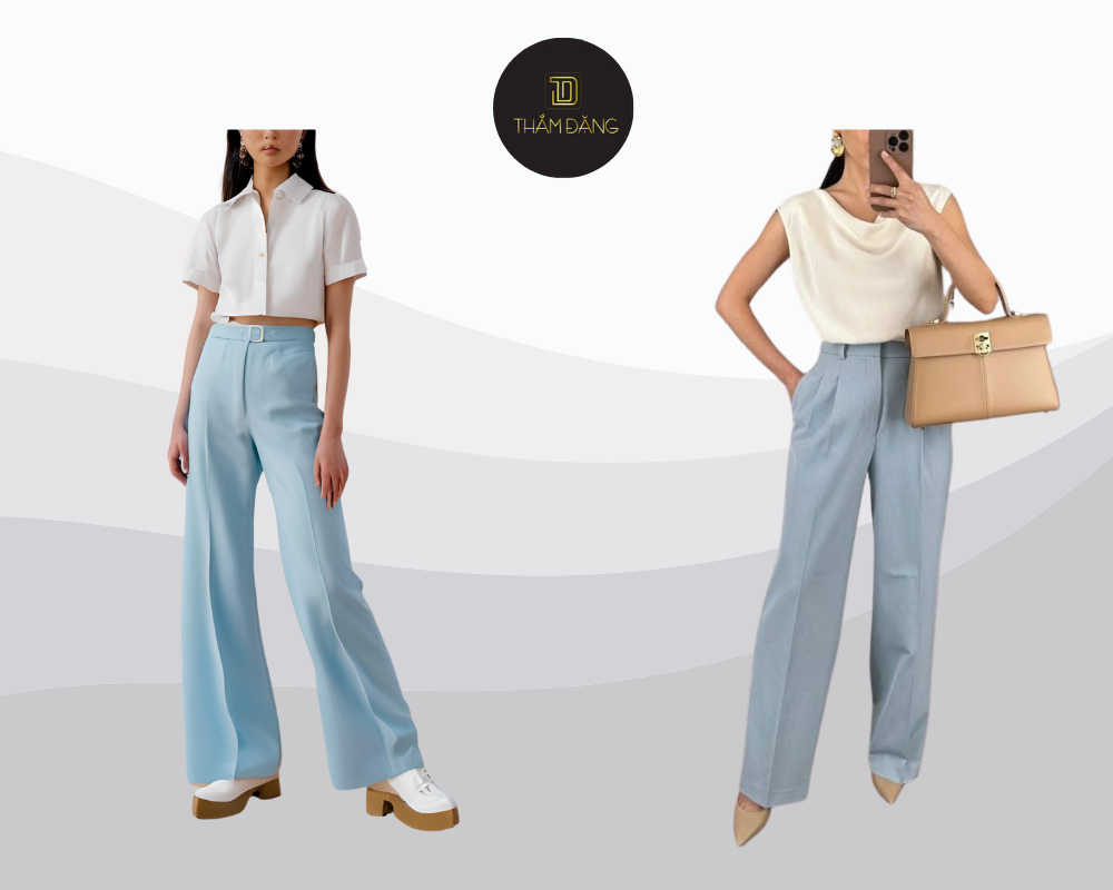 Trang phục tông lạnh như xanh pastel hay tím nhạt mang lại vẻ nhẹ nhàng, tinh tế và thanh lịch