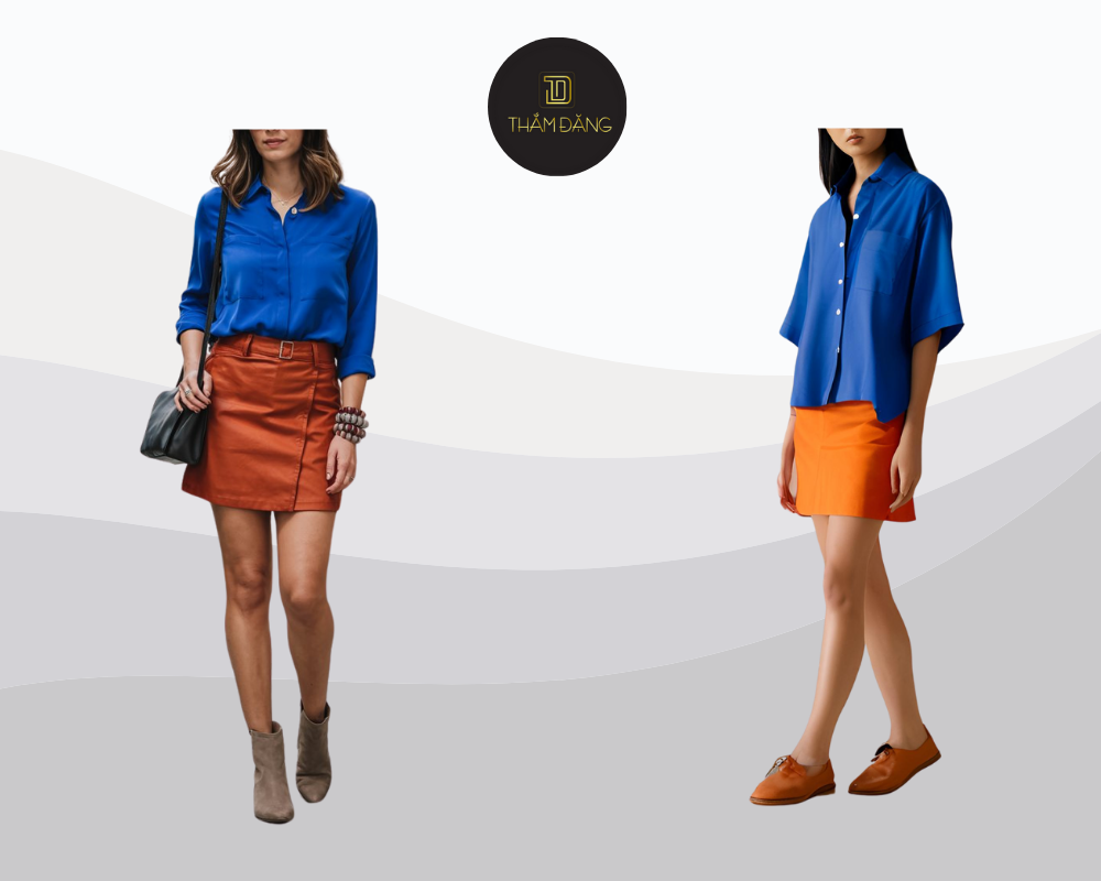 Phối màu nóng - lạnh tinh tế giúp tạo nên outfit ấn tượng, thời thượng và thể hiện cá tính sáng tạo