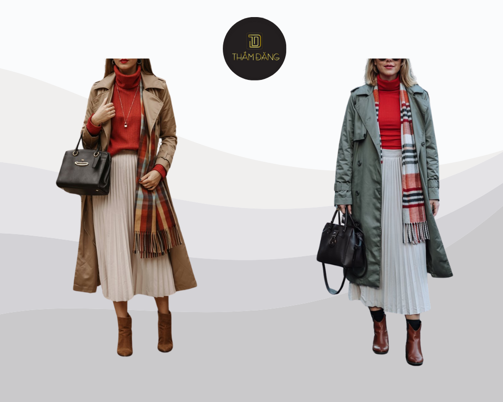Phối layer gam nóng - lạnh giúp giữ ấm hiệu quả và tạo outfit thời trang, nữ tính