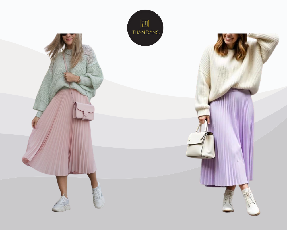 Ngọt ngào và tinh tế với set pastel dịu dàng, hoàn hảo cho những buổi dạo phố hay picnic mùa xuân.