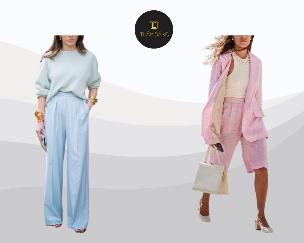 Chọn màu pastel phù hợp với vóc dáng và tông da để tạo nên set đồ tinh tế và ấn tượng.