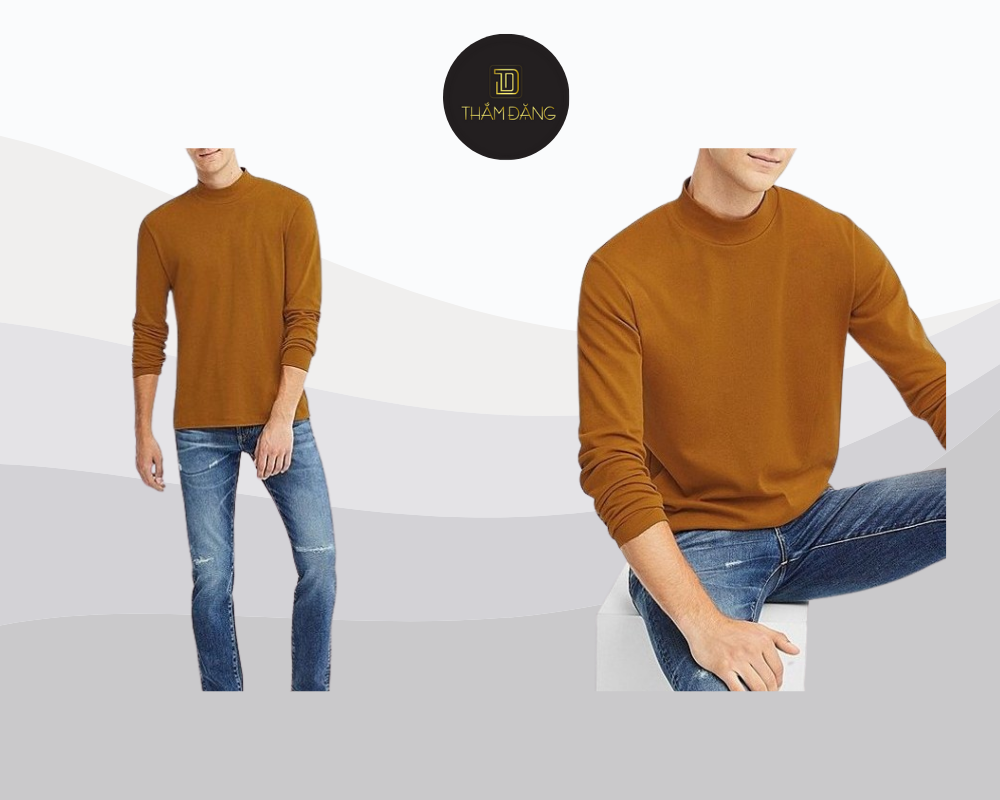 Áo thun vàng bò kết hợp quần jean xanh denim mang đến vẻ ngoài trẻ trung, năng động và dễ phối cho mọi dịp.