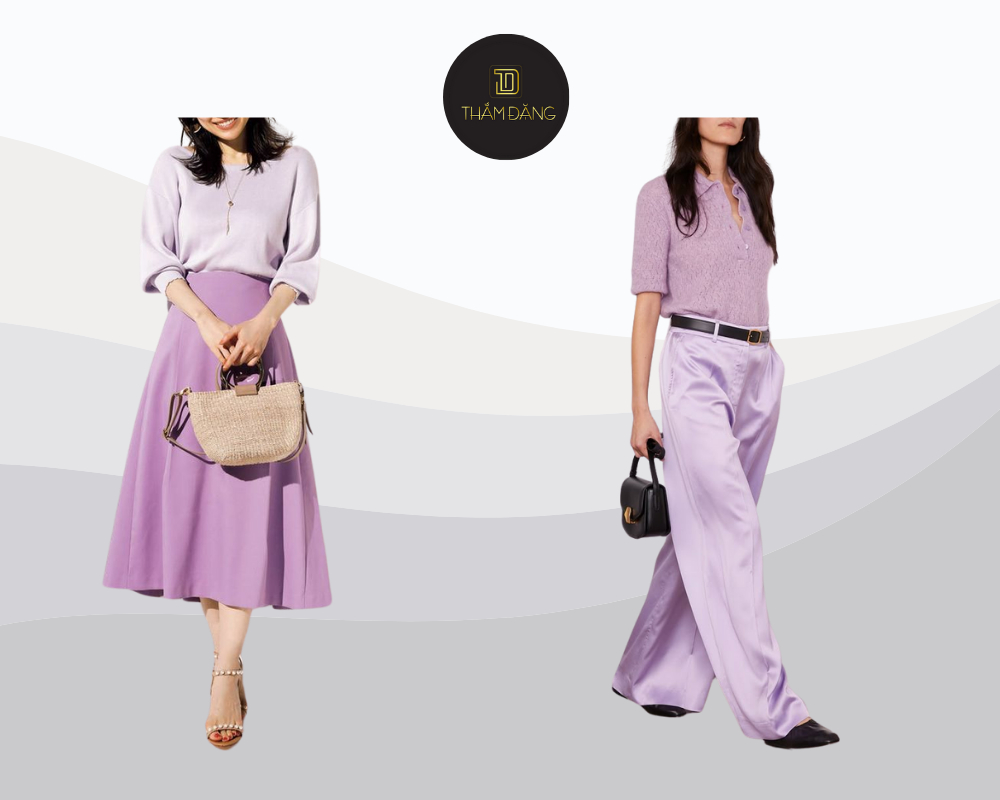 Tím pastel là màu sắc thanh lịch, dễ phối hợp, thể hiện sự nữ tính, tinh tế và sáng tạo, phù hợp với nhiều phong cách