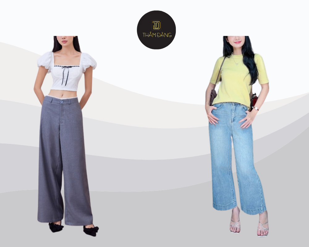 Goût De Jun mang đến phong cách Hàn Quốc tươi mới và trẻ trung với thiết kế quần ống rộng tinh tế, đầy cá tính.