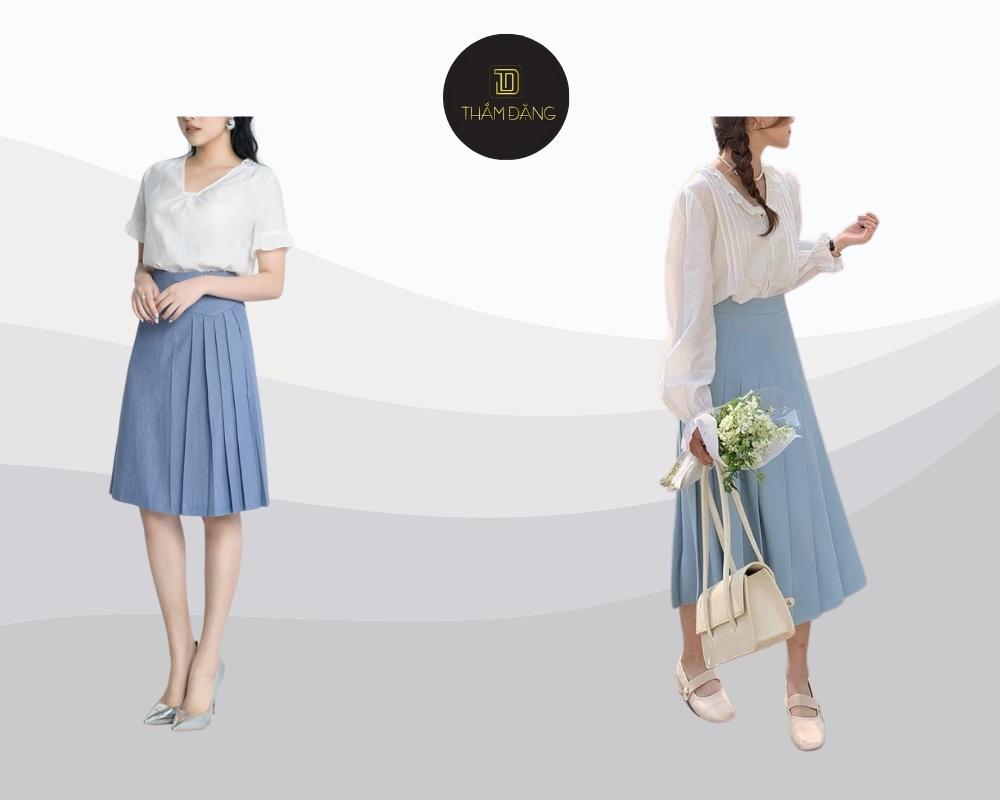 Set đồ thanh lịch và dịu dàng tôn lên vẻ nữ tính cuốn hút cho những buổi gặp gỡ cuối tuần.