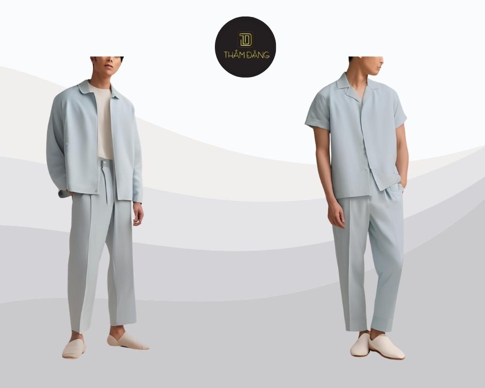 Set xanh pastel ton-sur-ton mang đến diện mạo tinh tế, thời thượng và đầy cuốn hút cho quý ông hiện đại.
