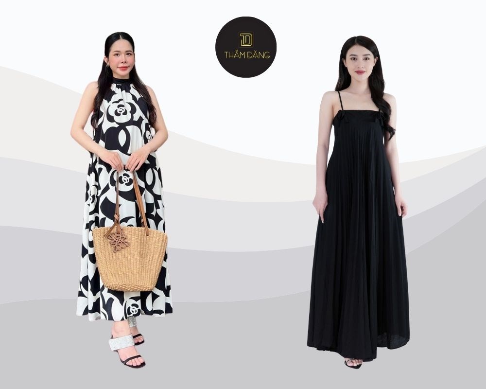Diện đầm maxi hoa nhí với áo khoác mỏng tạo vẻ ngoài nữ tính, lãng mạn và thoải mái