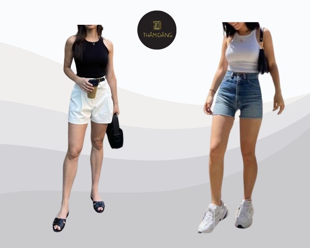 Phối áo tanktop với quần short thể thao tạo set đồ năng động, thoải mái và thoáng mát