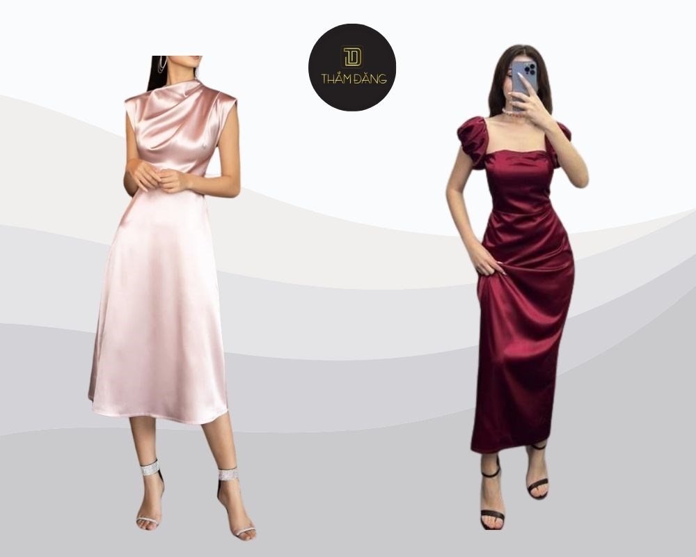 Diện đầm lụa với sandal cao gót tạo stlye thời trang sang trọng, quyến rũ và thanh lịch