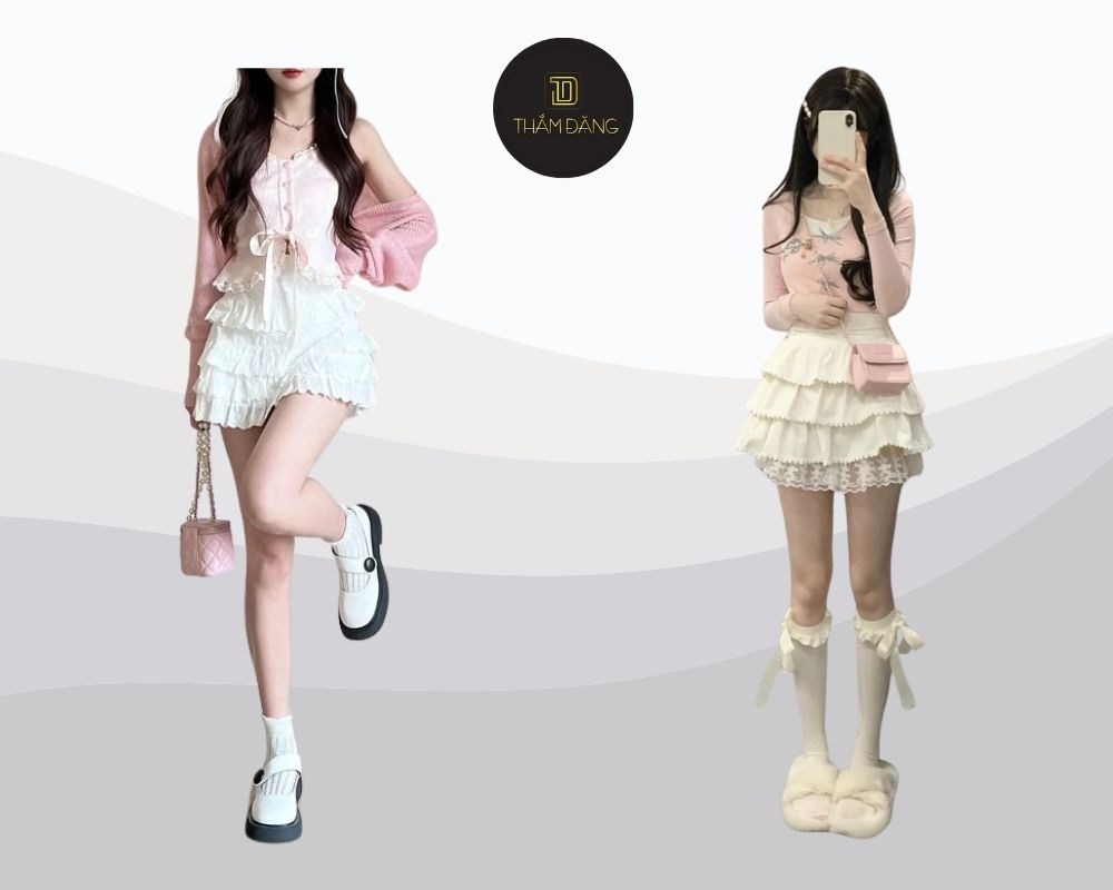 Coquette là các phong cách thời trang nữ nữ tính, quyến rũ với màu pastel, ren, và dáng váy vintage