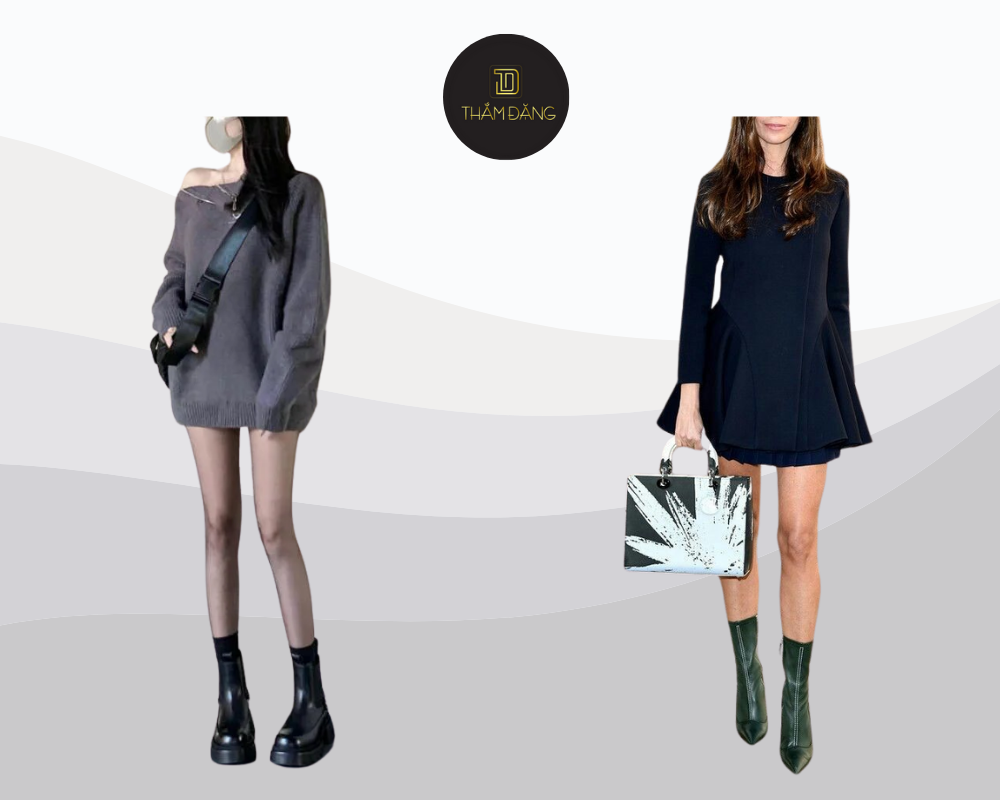 cách phối đồ với boot cổ lửng tôn dáng