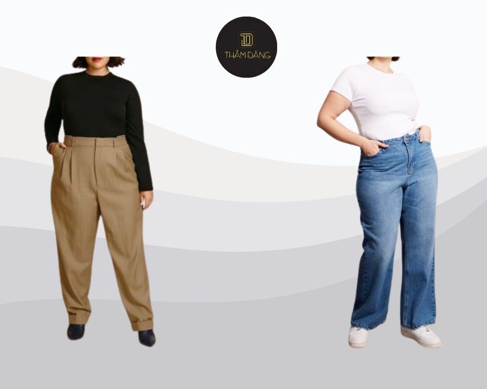 cách phối đồ với quần ống rộng cho người béo đi làm