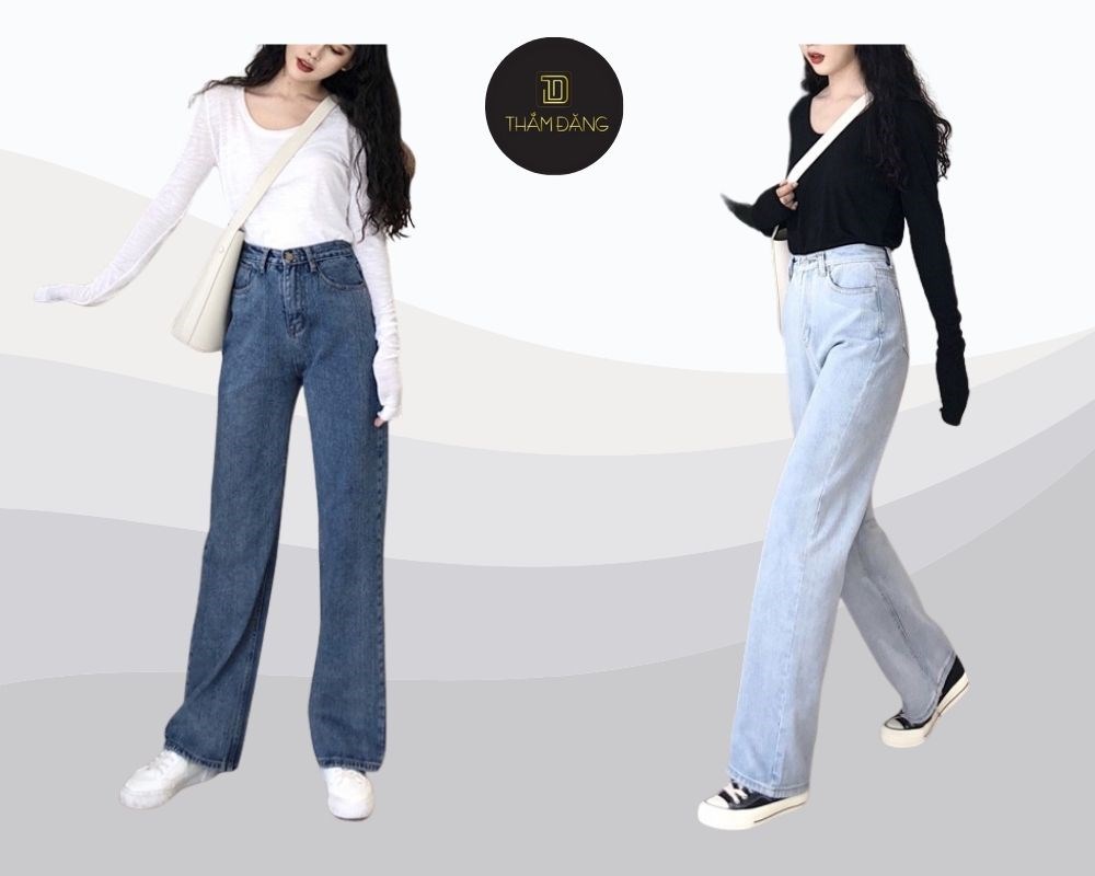 Mix cùng quần ống rộng với áo thun dài tay tạo nên vẻ đẹp giản dị nhưng đầy cuốn hút